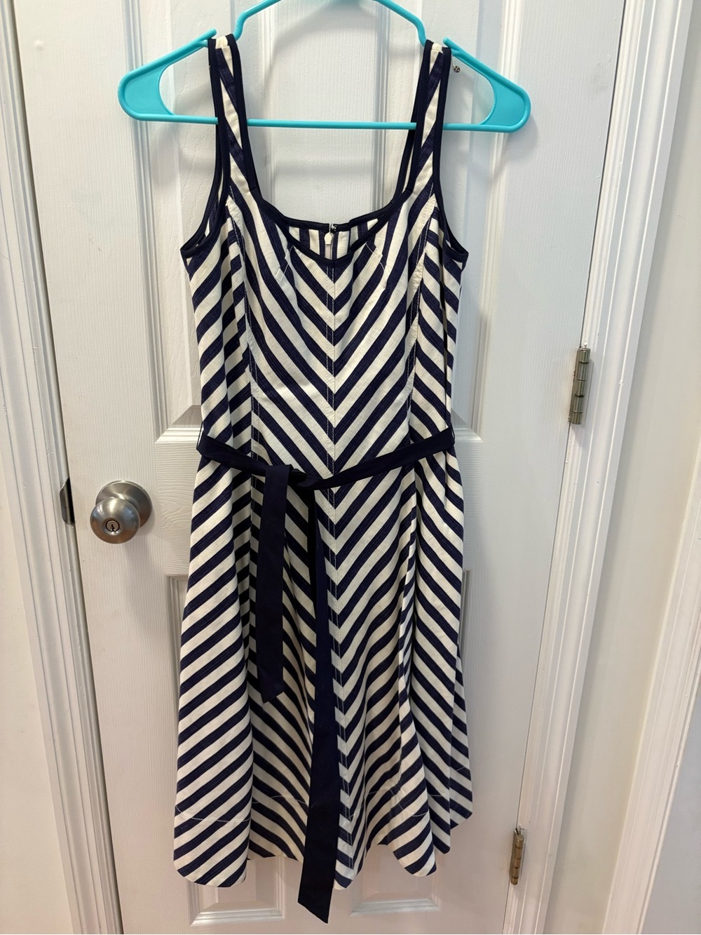 Talbots Navy and White Striped Sleeveless Sundress